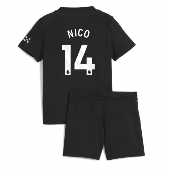 Billige Fotballdrakt Manchester City Nico Gonzalez #14 Replika Bortedraktsett Barn 2025-26 Kortermet (med bukser)